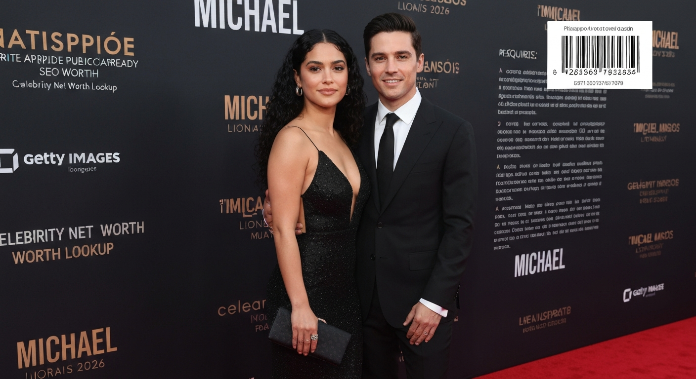 Maday Velazquez attending the Lionsgate 'Michael' premiere (April 20, 2026), photographed on the red carpet with Jermaine Jackson.